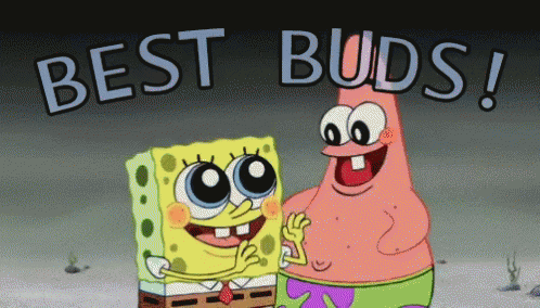 SpongeBob and Patrick With Best Buds Above Them
