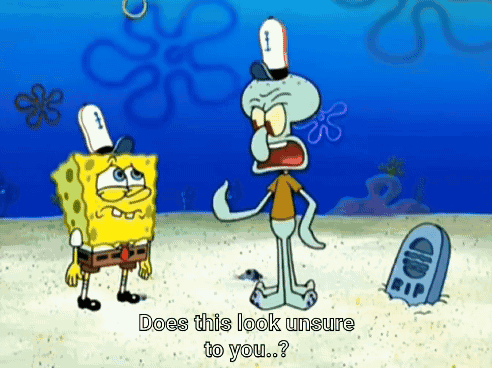Spongebob And Squidward From Spongebob Squarepants Standing Next To A Grave GIF