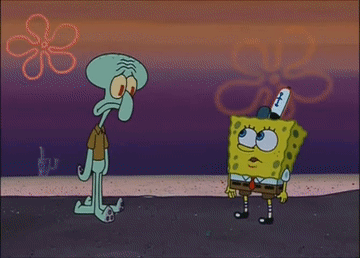 SpongeBob and Squidward on Beach