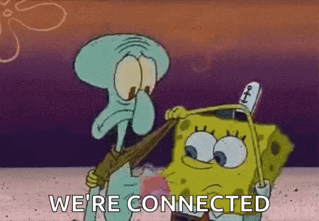 SpongeBob and Squidward on Beach