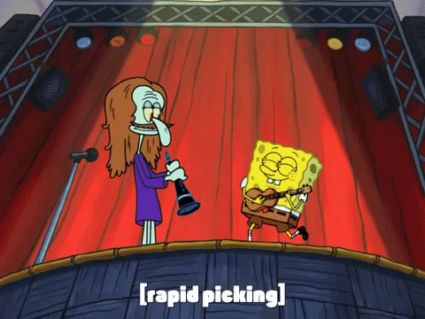 Spongebob And Squidward Singing GIF