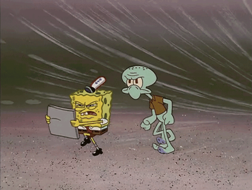 SpongeBob And Squidward Standing GIF