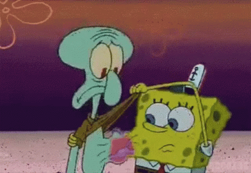 SpongeBob and Squidward Standing Together