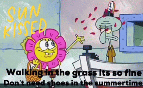 SpongeBob and Squidward Talking About Walking in Grass