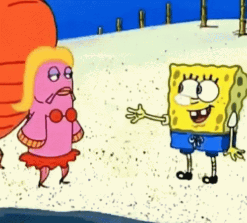 SpongeBob and Woman on Beach