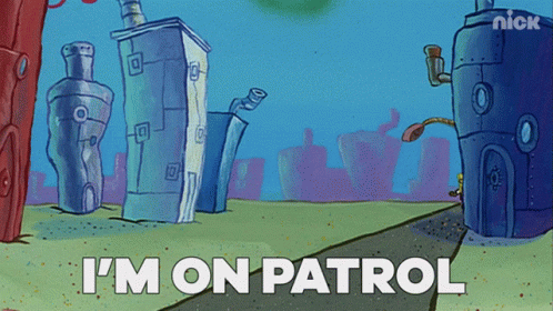Spongebob As Security I'm On Patrol GIF