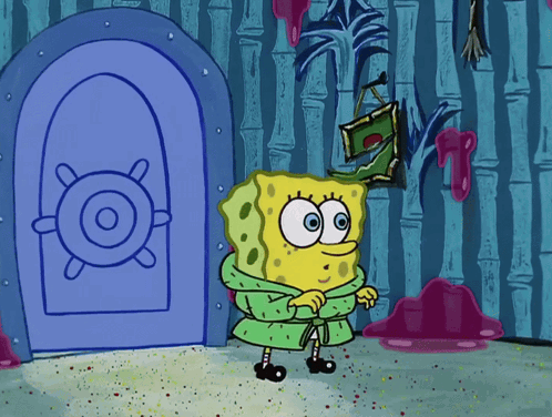 SpongeBob At Door With Steering Wheel GIF
