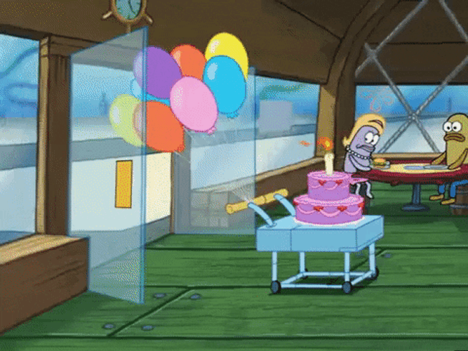 Spongebob Birthday Balloons Mr. Krabs GIF