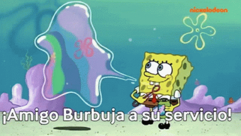 Spongebob Blowing Soap Bubble Amigo Burbuja a Su Servicio