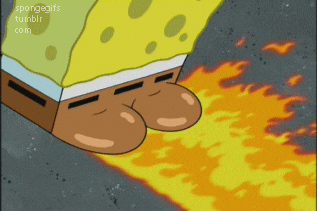 Spongebob Butt Is On Fire GIF