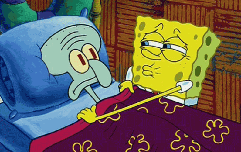 Spongebob Caring For Sick Squidward GIF