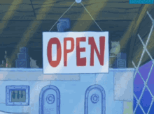 Spongebob Changing Open Sign GIF