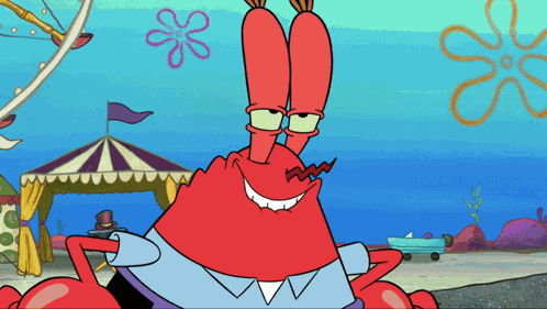 SpongeBob Character Smiling At Carnival Tent GIF