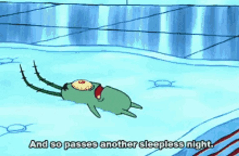 Spongebob Character Tired Plankton So Passes Another Sleepless Night GIF
