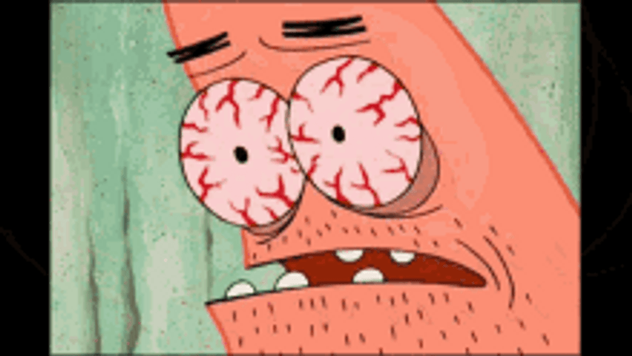 Spongebob Character Tired Red Eyes Tired Patrick Star GIF