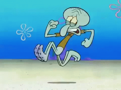 Spongebob Chasing Frantic Squidward GIF