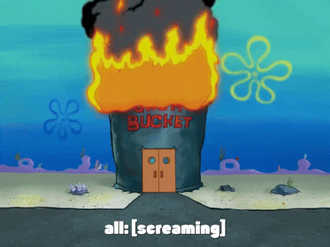 Spongebob Chum Bucket On Fire GIF