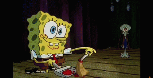 SpongeBob Cleaning Blood