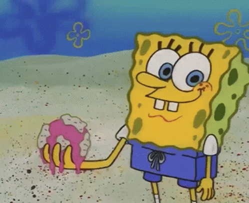 Spongebob Cleaning Using His Eyelashes GIF