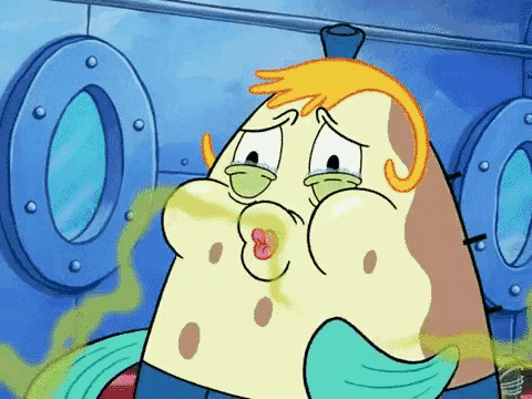 SpongeBob Crying And Smelling Face GIF