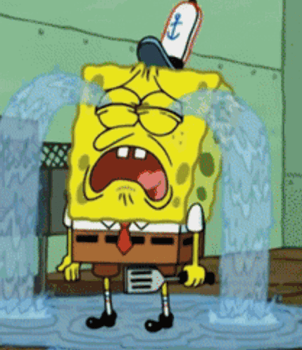 SpongeBob Crying Holding Spatula