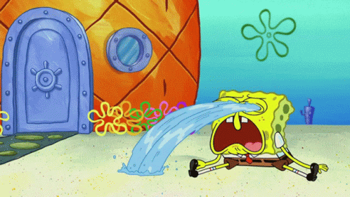 SpongeBob Crying In Front Of House GIF
