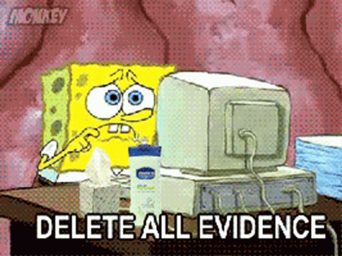 Spongebob Delete All Evidences GIF