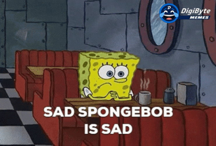 SpongeBob Displaying Sadness Reaction GIF