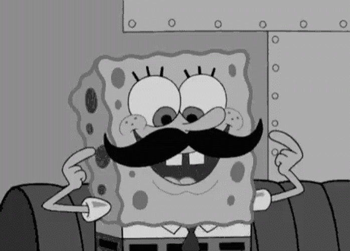 SpongeBob Donning Cute Mustache GIF