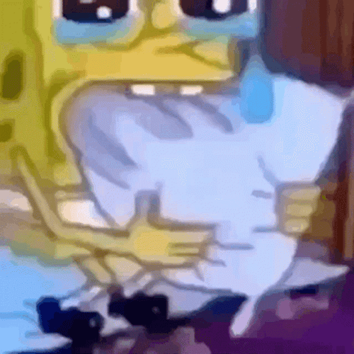 Spongebob Eating Pillows And Crying GIF