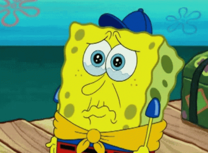 SpongeBob Emotional Holding Back Tears GIF