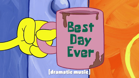 Spongebob Fire Best Day Ever Mug GIF