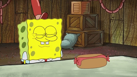 Spongebob Fire Chops Hotdog GIF