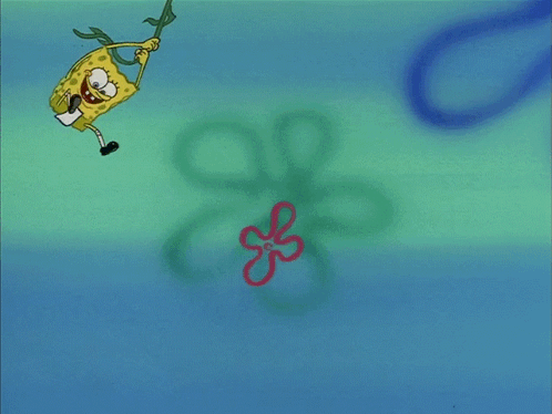 Spongebob Floating in Air