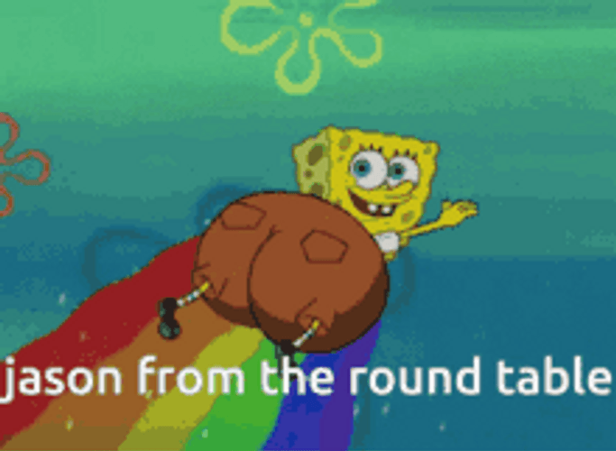 Spongebob Flying On Rainbow Imagination GIF