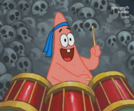 Spongebob Friend Patrick Singing Drumming GIF