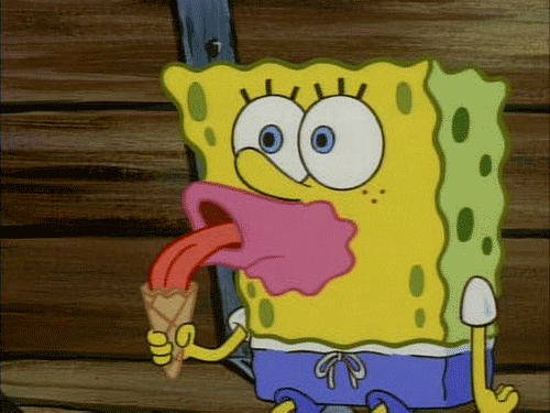 Spongebob Funny Eating Ice Cream GIF