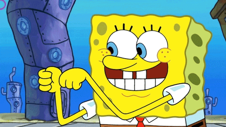 Spongebob Funny Thumbs-up GIF 