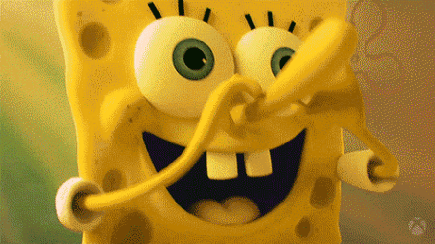 SpongeBob Grin Face GIF
