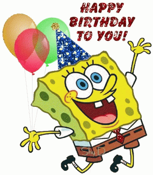 Spongebob Happy Birthday Glitters GIF