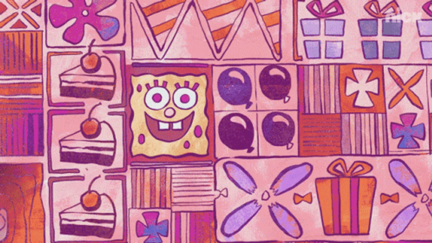 Spongebob Happy Birthday Pink GIF