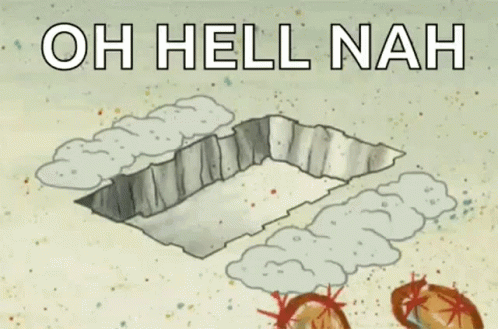 Spongebob Hiding On Sand Oh Hell No GIF