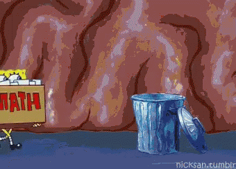 SpongeBob Holding Box of Math Over Head