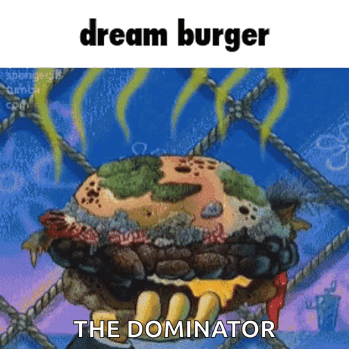 SpongeBob Holding Dream Burger