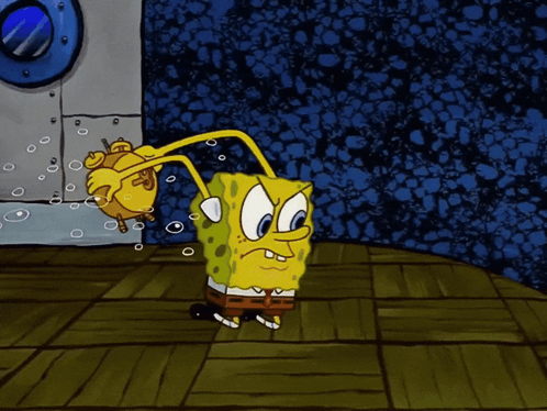 SpongeBob Holding Fish