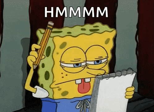 SpongeBob Holding Pencil and Paper