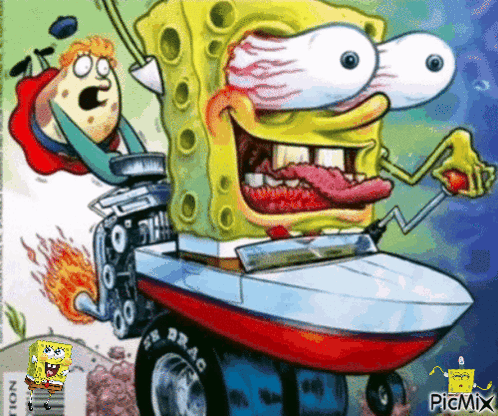 SpongeBob Holding Stick