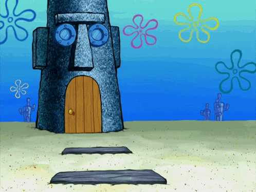 Spongebob House with Spongebob Flowers