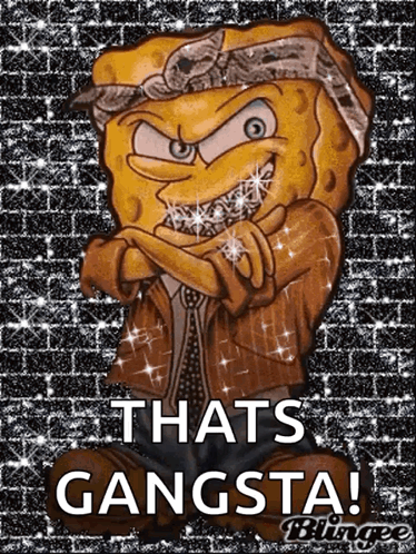 SpongeBob in Bandana and Jacket That's Gangsta