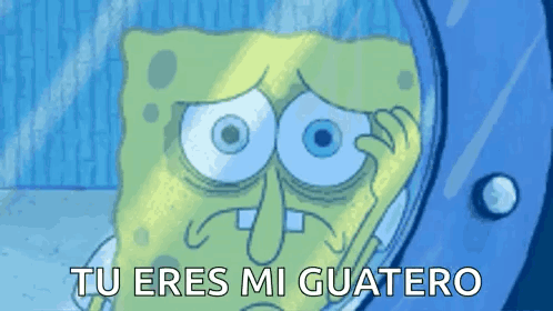 SpongeBob in Mirror Says Tu Eres Mi Guatero